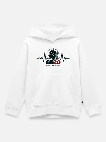 GR20 randonnée Corse trekking - Sweat Premium à capuche enfant bio - blanc