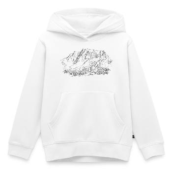 Zugspitze Silhouette | Sommets des montagnes Wetterstein - Sweat Premium à capuche enfant bio - blanc - Devant - AI Model Kid Female (0cm)