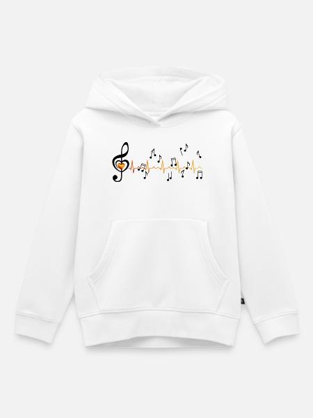 Motiv_Musik - Kinder Premium Organic Hoodie - Weiß