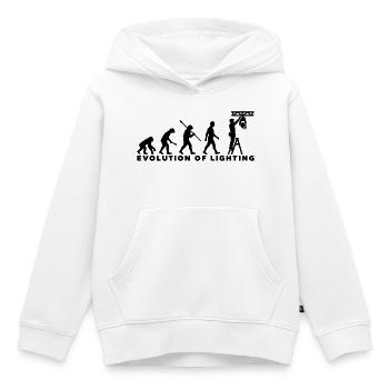 Evolution of Lighting – Veranstaltungstechnik - Kinder Premium Organic Hoodie - Weiß - Vorne - AI Model Kid Female (0cm)