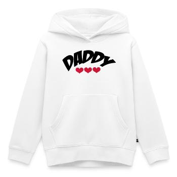 Daddy - Sweat Premium à capuche enfant bio - blanc - Devant - AI Model Kid Female (0cm)