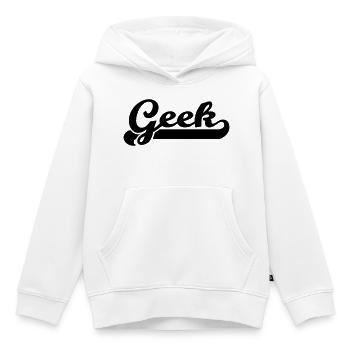 geek - Sweat Premium à capuche enfant bio - blanc - Devant - AI Model Kid Female (0cm)