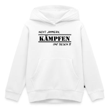 Fun Spruch Shirt Arbeit Nicht Jammern kämpfen (25) - Kinder Premium Organic Hoodie - Weiß - Vorne - AI Model Kid Female (0cm)
