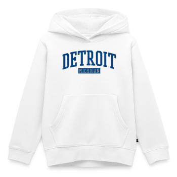 Detroit Michigan Varsity Arc - Kinder Premium Organic Hoodie - Weiß - Vorne - AI Model Kid Female (0cm)
