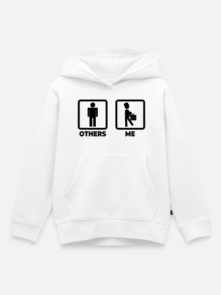 Trommler Strichmännchen - Kinder Premium Organic Hoodie - Weiß