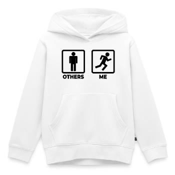 Lustiger Lauf Liebhaber - Kinder Premium Organic Hoodie - Weiß - Vorne - AI Model Kid Female (0cm)