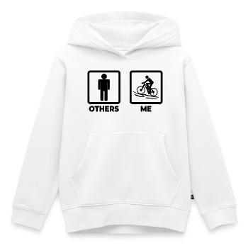Drôle de vététiste - Sweat Premium à capuche enfant bio - blanc - Devant - AI Model Kid Female (0cm)