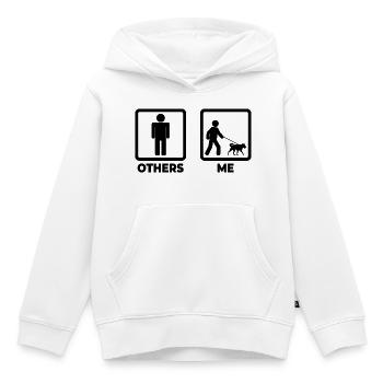 Hundebesitzer Strichmännchen - Kinder Premium Organic Hoodie - Weiß - Vorne - AI Model Kid Female (0cm)