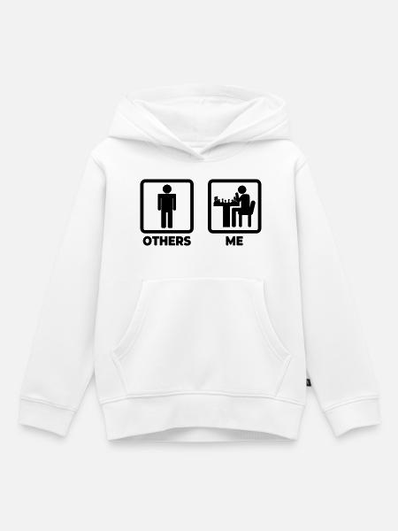Lustiger Schachspieler - Kinder Premium Organic Hoodie - Weiß