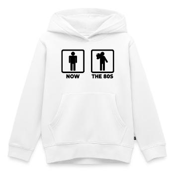 Années quatre-vingt - Sweat Premium à capuche enfant bio - blanc - Devant - AI Model Kid Female (0cm)