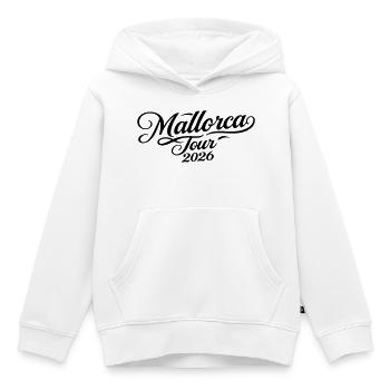 Tournée de Majorque 2026 - Sweat Premium à capuche enfant bio - blanc - Devant - AI Model Kid Female (0cm)