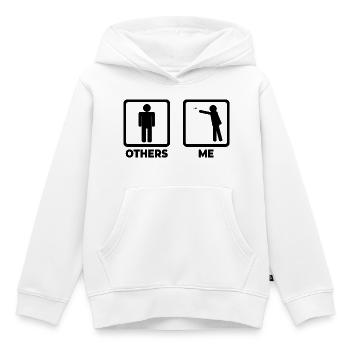Ich als Dartspieler - Kinder Premium Organic Hoodie - Weiß - Vorne - AI Model Kid Female (0cm)