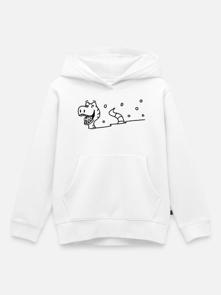 Dinosaurier im Schnee - Kinder Premium Organic Hoodie - Weiß