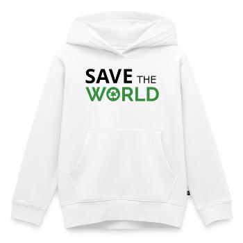 Rette die Welt - Kinder Premium Organic Hoodie - Weiß - Vorne - AI Model Kid Female (0cm)