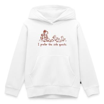 Ich bevorzuge Nebenquests - Kinder Premium Organic Hoodie - Weiß - Vorne - AI Model Kid Female (0cm)