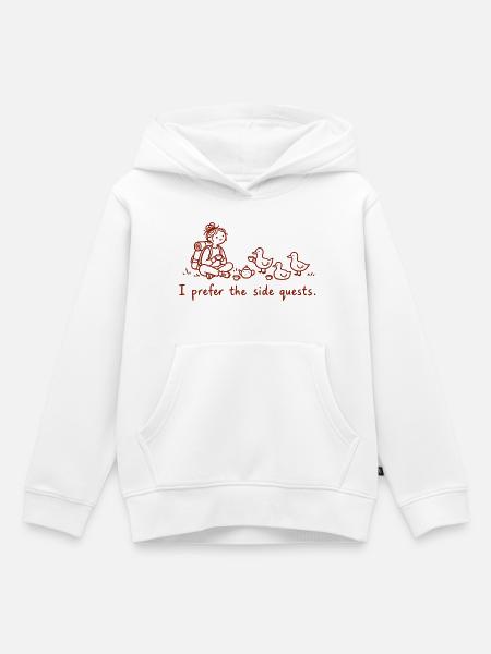 Ich bevorzuge Nebenquests - Kinder Premium Organic Hoodie - Weiß