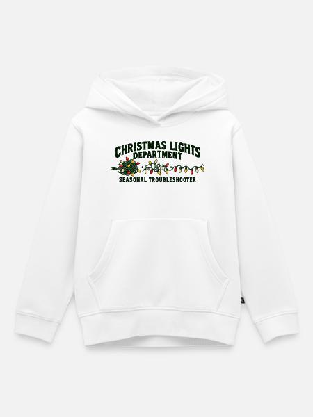 Weihnachtslichter-Abteilung — Fehlerbeheber - Kinder Premium Organic Hoodie - Weiß