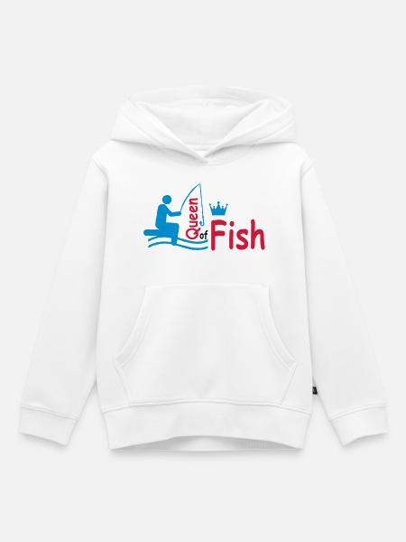 angeln - Kinder Premium Organic Hoodie - Weiß