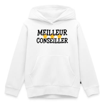Meilleur Conseiller - Sweat Premium à capuche enfant bio - blanc - Devant - AI Model Kid Female (0cm)