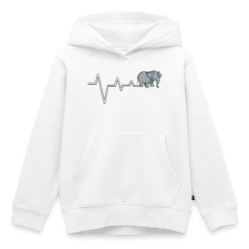 Elefant Pulse T-Shirt - Kinder Premium Organic Hoodie - Weiß - Vorne - AI Model Kid Female (0cm)