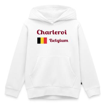 Charleroi Belgique - Imprimés stylés - Sweat Premium à capuche enfant bio - blanc - Devant - AI Model Kid Female (0cm)