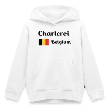 Charleroi Belgique - Imprimés élégants - Sweat Premium à capuche enfant bio - blanc - Devant - AI Model Kid Female (0cm)