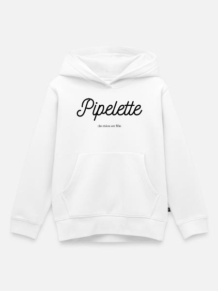 Pipelette_ von der Mutter zur fille_noir - Kinder Premium Organic Hoodie - Weiß