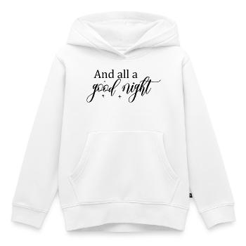 Gute Nacht Script mit Sternen - Kinder Premium Organic Hoodie - Weiß - Vorne - AI Model Kid Female (0cm)