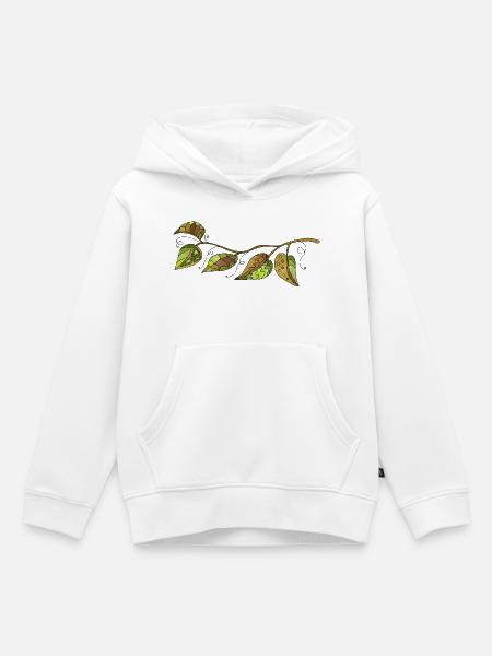 Blätter - Kinder Premium Organic Hoodie - Weiß
