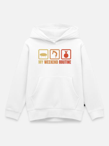 Meine Wochenend Routine - Kinder Premium Organic Hoodie - Weiß