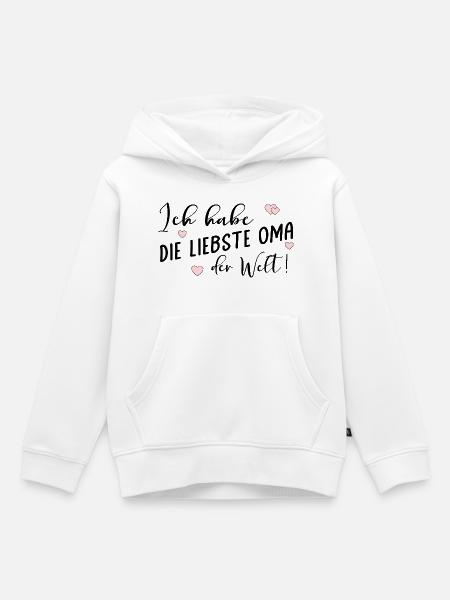 Komplimente Liebste Oma - Kinder Premium Organic Hoodie - Weiß