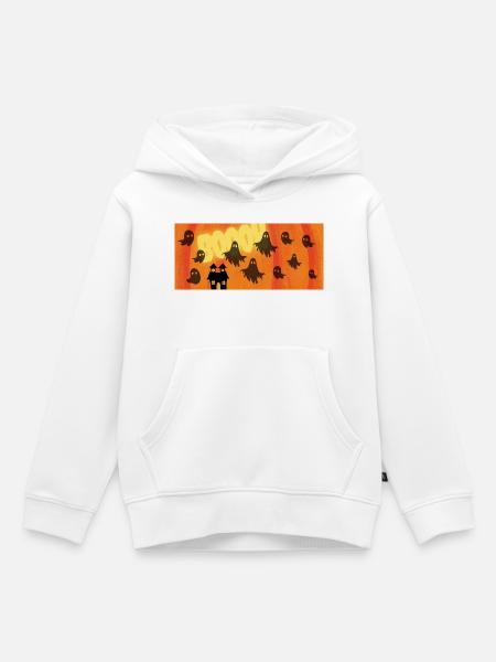 Halloween_Geister - Kinder Premium Organic Hoodie - Weiß