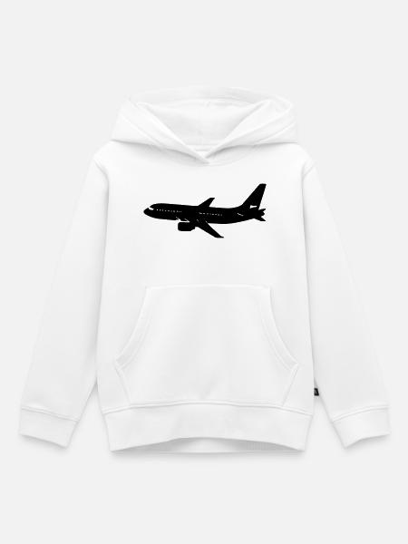 flugzeug - Kinder Premium Organic Hoodie - Weiß