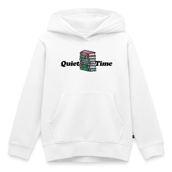 Portrait vibrant de la bibliothèque - Sweat Premium à capuche enfant bio - blanc - Devant - AI Model Kid Female (0cm)