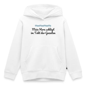 Mein Herz schlägt im Takt der Gezeiten - Kinder Premium Organic Hoodie - Weiß - Vorne - AI Model Kid Female (0cm)
