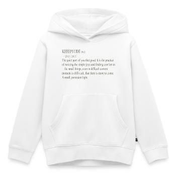 Stille Freude Typo-Definition - Kinder Premium Organic Hoodie - Weiß - Vorne - AI Model Kid Female (0cm)
