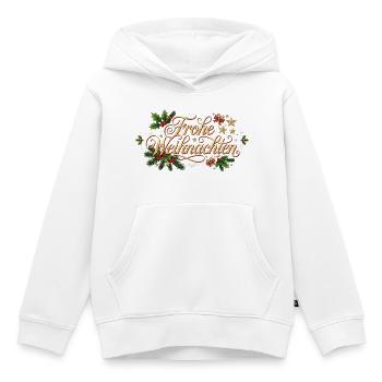 Frohe Weihnachten - Goldener Schriftzug - Kinder Premium Organic Hoodie - Weiß - Vorne - AI Model Kid Female (0cm)