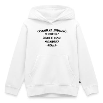 Je me bats avec passion, gagne avec fierté - Sweat Premium à capuche enfant bio - blanc - Devant - AI Model Kid Female (0cm)