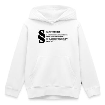1 Kunstrechte | Jeder Mensch ist Kunst - Kinder Premium Organic Hoodie - Weiß - Vorne - AI Model Kid Female (0cm)