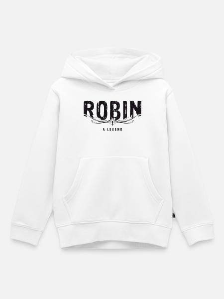 ROBIN A LEGEND verziert - Kinder Premium Organic Hoodie - Weiß