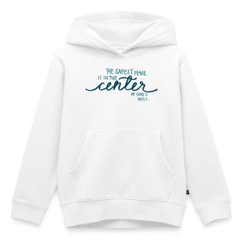 Der sicherste Ort - Kinder Premium Organic Hoodie - Weiß - Vorne - AI Model Kid Female (0cm)