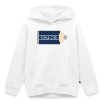 Buntstift dunkelblau grau - Schulkind - Kinder Premium Organic Hoodie - Weiß - Vorne - AI Model Kid Female (0cm)