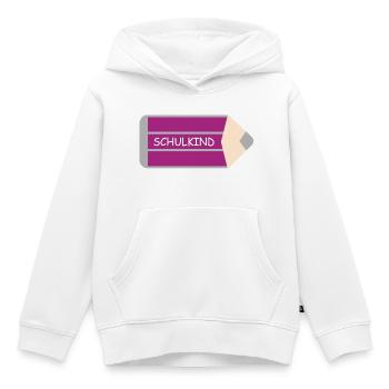 Schoolchild - Pen Violet Grey - Personalizable - Kids Premium Organic Hoodie - white - Front - AI Model Kid Female (0cm)