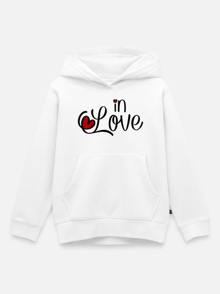 Verliebt - Kinder Premium Organic Hoodie - Weiß
