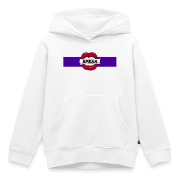Parler - Sweat Premium à capuche enfant bio - blanc - Devant - AI Model Kid Female (0cm)