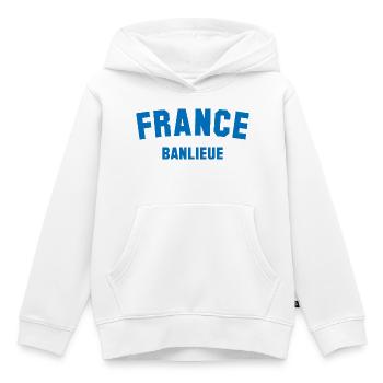 BANLIEUE France - Sweat Premium à capuche enfant bio - blanc - Devant - AI Model Kid Female (0cm)
