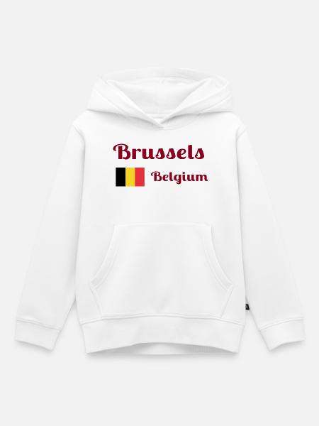 Brüssel Belgien - Stilvolle Drucke - Kinder Premium Organic Hoodie - Weiß