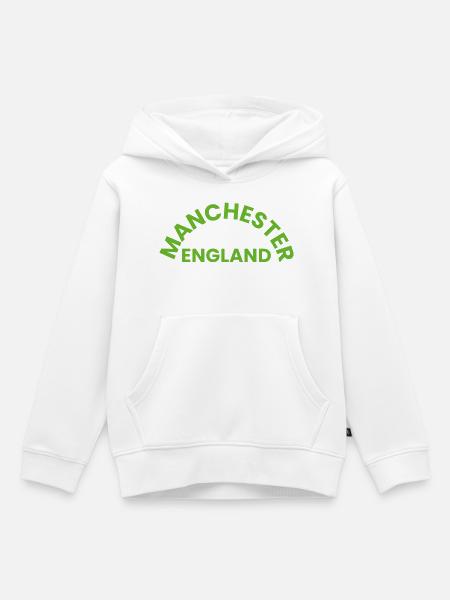 Manchester England Rundlogo - Kinder Premium Organic Hoodie - Weiß