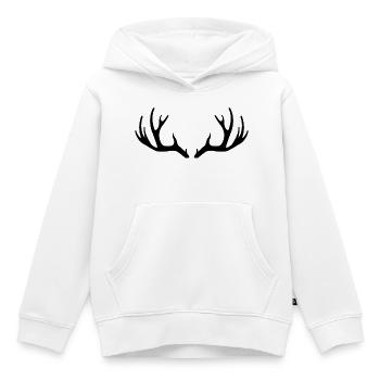 Deer Antlers - Kids Premium Organic Hoodie - white - Front - AI Model Kid Female (0cm)
