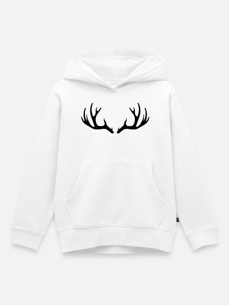 Hirschgeweihe - Kinder Premium Organic Hoodie - Weiß